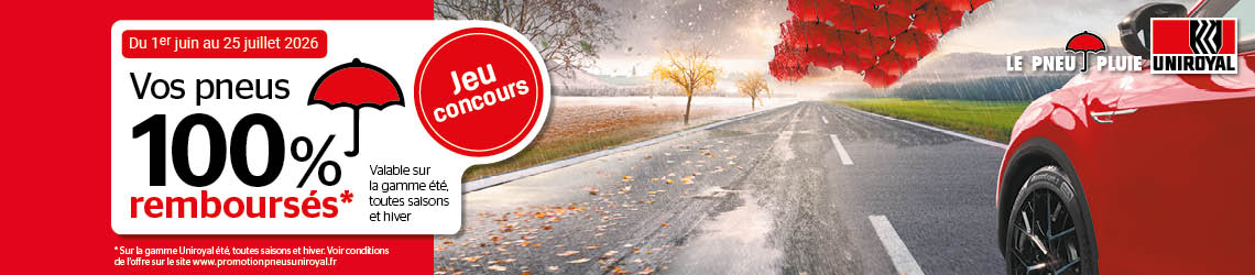 Vos pneus 100% remboursés Uniroyal
