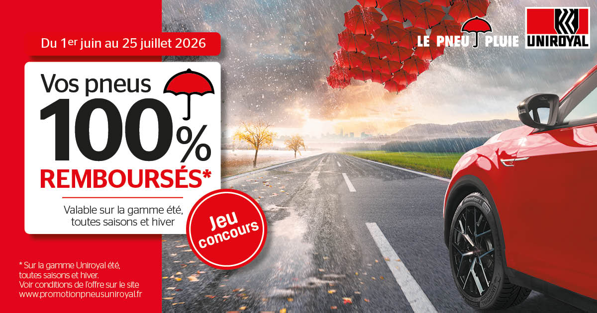 Vos pneus 100% remboursés Uniroyal