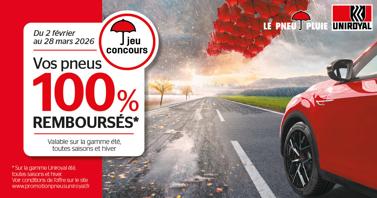 Vos pneus 100% remboursés Uniroyal