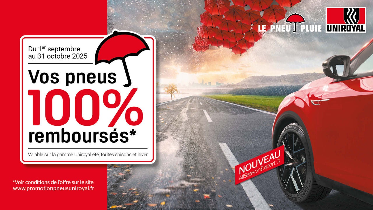 Vos pneus 100% remboursés Uniroyal