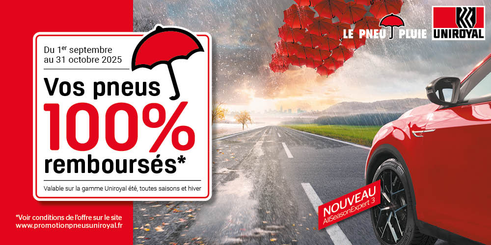 Vos pneus 100% remboursés