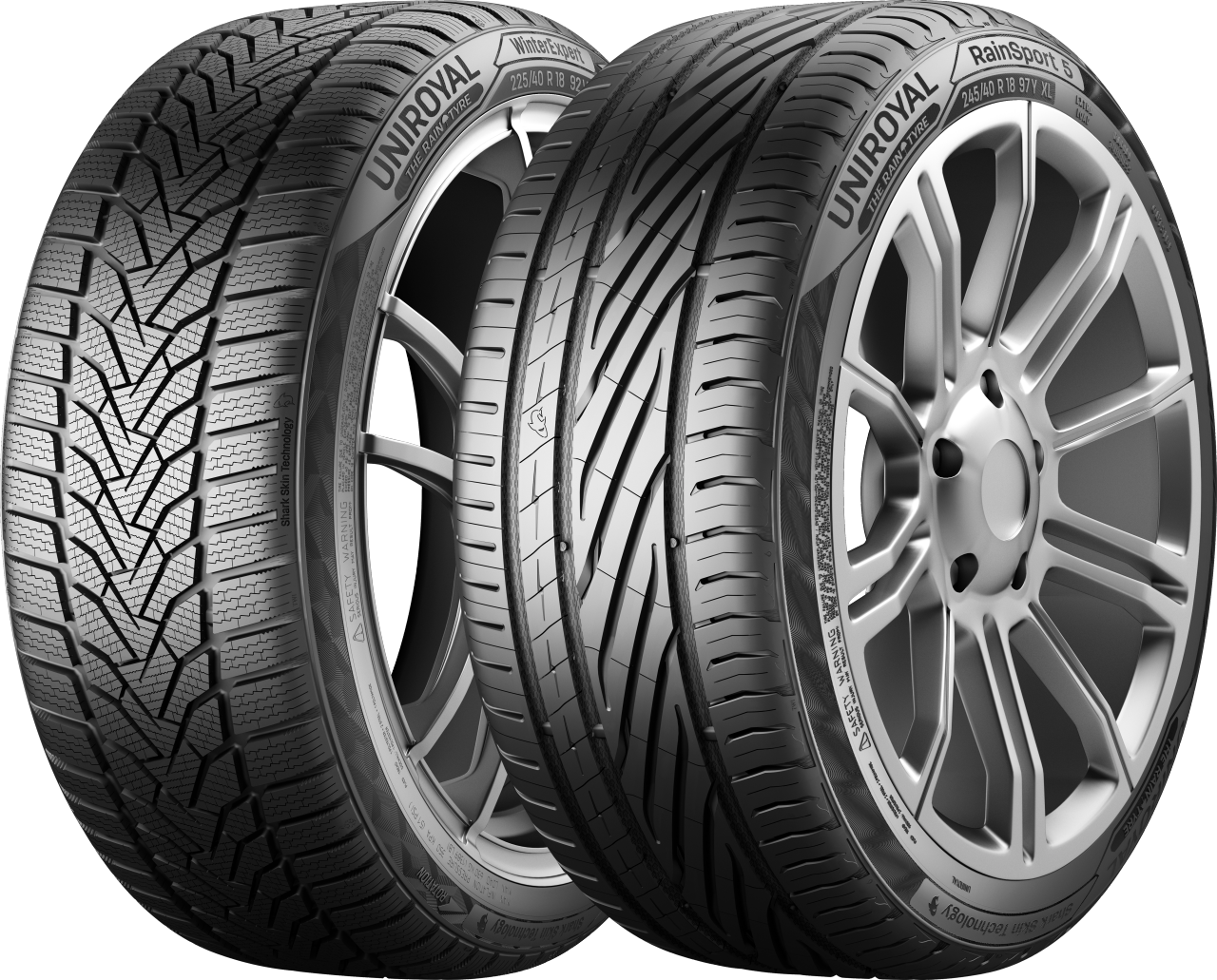 The Uniroyal WinterExpert winter tyre and RainSport 5 summer tyre
